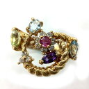 K 色石リング K18 750 金 約13号 約5.2g 0.12ct 0.14ct 本体のみ 送料込 お買い得 特別価格 色石 ジュエリー 誕生石 レディース アクセサリー ノンブランド 中古 質屋かんてい局 鹿沼店 P2500734k