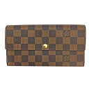 T【LOUIS VUITTON】【ルイ ヴィトン】 ポルトフォイユ・サラ　ダミエ　ブラウン　N61734　長財布　札入れ有り　小銭入れ有り　カード収納有り　メンズ　レディース　男女兼用【大特価価格】【かんてい局宇都宮戸祭店】31018979317-41tn