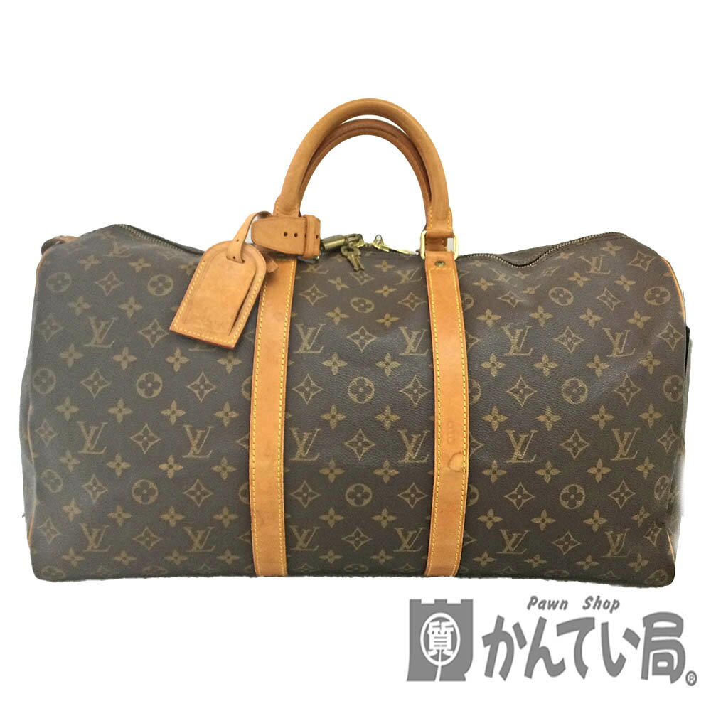 ルイ・ヴィトン ボストンバッグ メンズ T【LOUIS VUITTON】 キーポル50　M41426　モノグラム　ボストンバッグ　ネームタグ付き　ブラウン　男女兼用　レディース　メンズ　トラベルバッグ　旅行　人気【ルイヴィトン】【質屋かんてい局宇都宮戸祭店】22-282t-ht