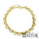 T【K18】デザインブレスレット K18 金 ゴールド ブレス 資産 ジュエリー アクセサリー 総重量約11.3g 腕回り約17〜20cmまで対応 幅約7mm ...