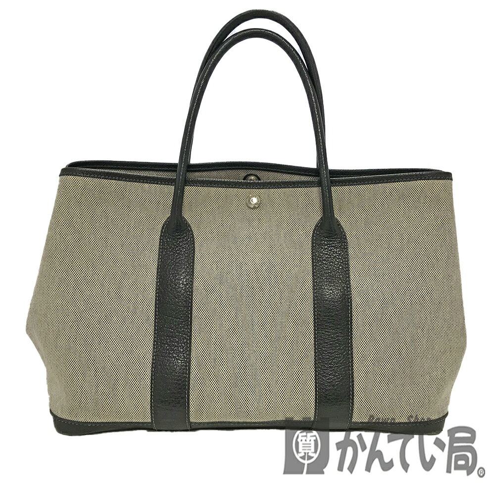 U【中古】【HERMES】【エルメス】　ガーデンパーティPM　□H刻印　トワルアッシュ　グレー　トートバッグ　レディース　メンズ　ユニセックス　【かんてい局宇都宮店】 31005429315-20U-F