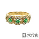U【中古】【K18】グリーンガーネットリング 13号 K18 D0.25ct ゴールド 指輪 リング アクセサリー 約5.9g【大特価価格】【かんてい局宇都宮店...