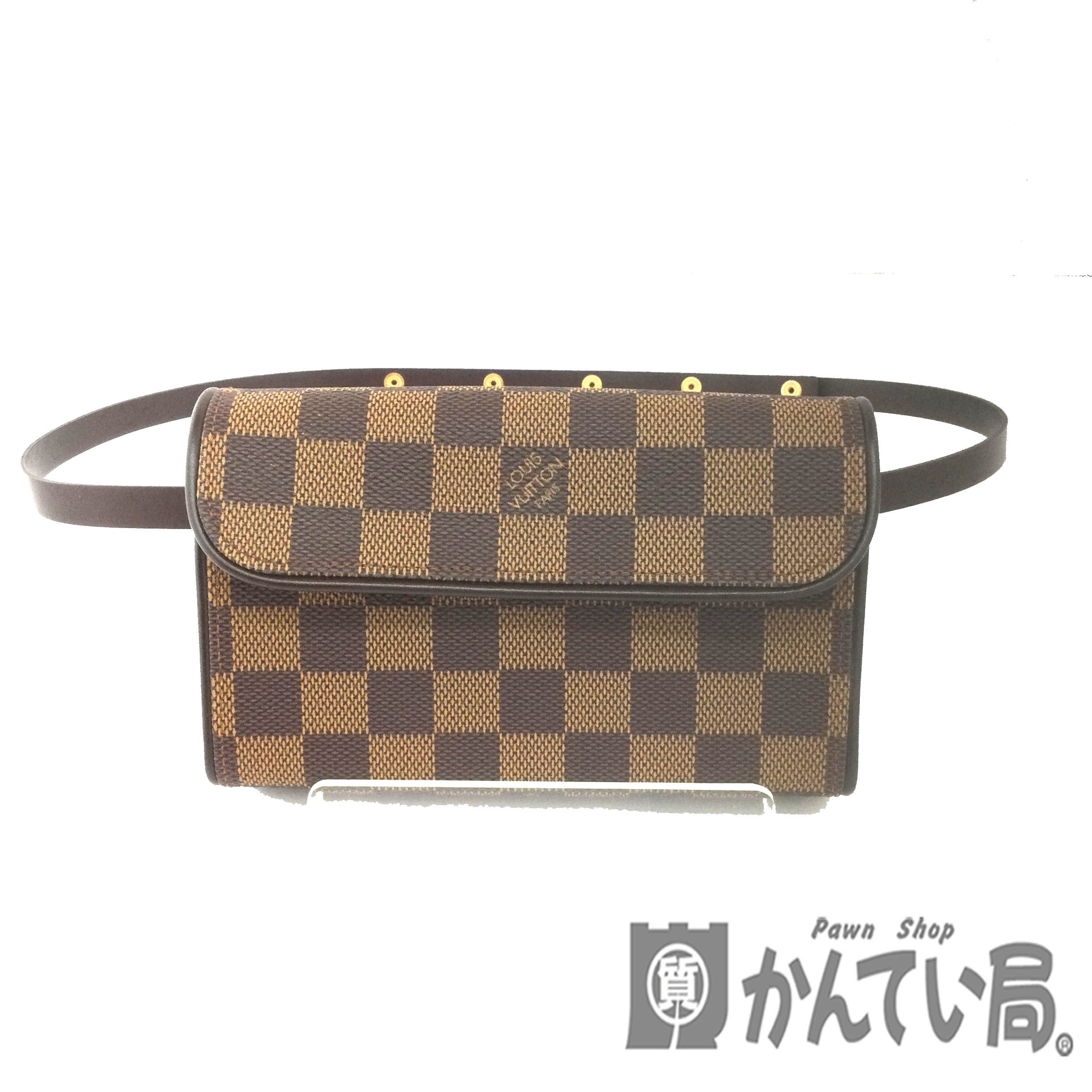 T【LOUIS VUITTON】 ポシェットフロンティーヌ　N51856　FL0042　ダミエ　エベヌ　ウエストポーチ 　可愛い　オシャレ　お洒落　人気　送料無料　特別価格　中古【ルイ ヴィトン】【質屋かんてい局宇都宮戸祭店】　22-2624t