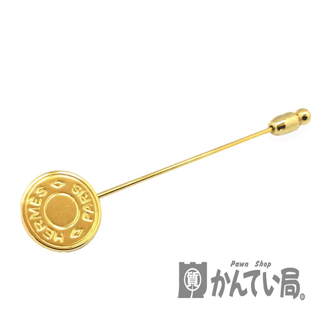 T【HERMES】 ピンブローチ　ゴールド　メッキ　GP 　レディース　アクセサリー　ブローチ　プレゼント　人気　送料込み　中古　お買得【 エルメス】【大特価価格】【かんてい局宇都宮戸祭店】31036769317-1th