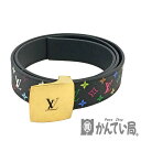 T【LOUIS VUITTON】サンチュールLVカット　M6890　モノグラム　マルチカラー　ノワール　ブラック　ベルト　5穴　サイズ80　メンズ　レディース　男女兼用　ゴールドバックル【ルイ・ヴィトン】【大特価価格】【かんてい局宇都宮戸祭店】31023500317-14t-h