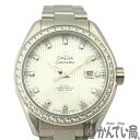 T【OMEGA】シーマスターアクアテラコーアクシャル 231.15.34.20.55.001 シルバー文字盤 ホワイトシェル ステンレススチール ダイヤベゼル 12Pダイヤ 150M防水 女性 レディース 送料込み プレゼント 中古【オメガ】【かんてい局宇都宮戸祭店】31002119317-6t-h