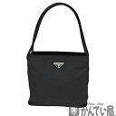 T【PRADA】ハンドバッグ　B6243　ハンドバッグ　ブラック　黒　ナイロン　レザー　トライアングル　コンパクト　レディース　ギャラ無し　商品カード有　送料込み　お買得　中古【プラダ】【大特価価格】【かんてい局宇都宮戸祭店】31003189317-4th