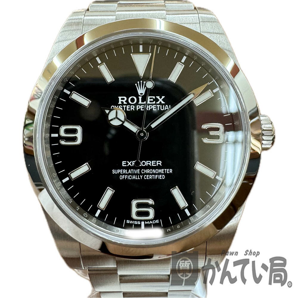 エクスプローラー T【ROLEX】エクスプローラー1　214270　自動巻き　ステンレス　ブラック文字盤　ランダム番　2010年以降　仕上げ済　13コマ　日差+7秒　時計 メンズ　男性　外箱有　箱有　ギャラ有【ロレックス】【かんてい局宇都宮戸祭店】22-2465th