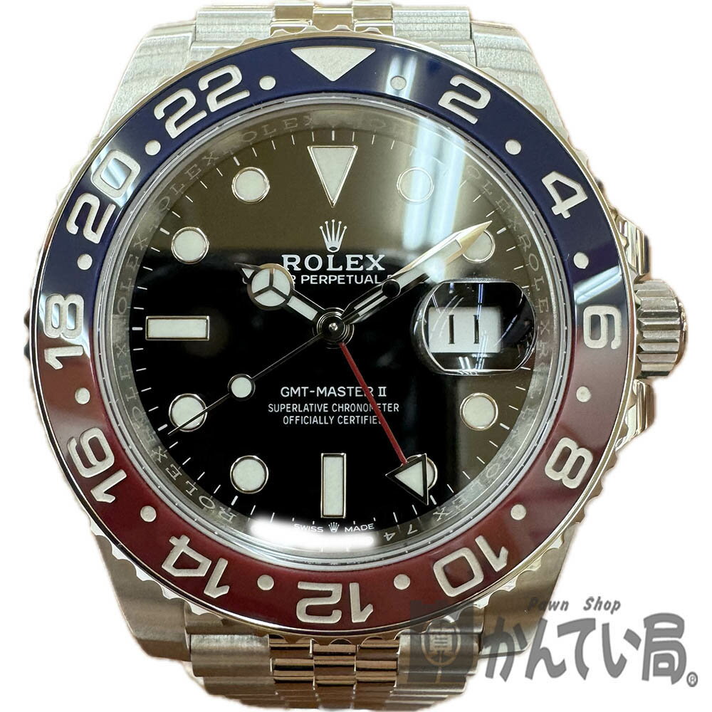 T【ROLEX】GMTマスター2 126710BLRO ランダム品番 ブラック文字盤 自動巻 OH 仕上済 ギャラ有 外箱有 箱有 100m防水 GMT搭載 ブルー×レッド ラグジュアリー メンズ時計 中古 お買得【ロレックス】【かんてい局宇都宮戸祭店】31000040317-42th