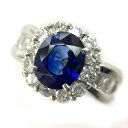 K サファイアリング Pt900 プラチナ 約11.9g 約12号 S2.08ct D1.16ct ソーティング付き 送料込 色石 ダイヤ アクセサリー 宝石 女性 レディース お買い得 特別価格 ラグジュアリー 中古 質屋かんてい局 鹿沼店 P2500739k