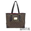 K　LOUIS VUITTON　ハムステットMM　N51204　ダミエ　エべヌ　ハンドバッグ　トートバッグ　肩掛け　ブラウン　茶色　レディース　女性　ルイ ヴィトン　中古　質屋かんてい局　鹿沼店　31005409310-70k