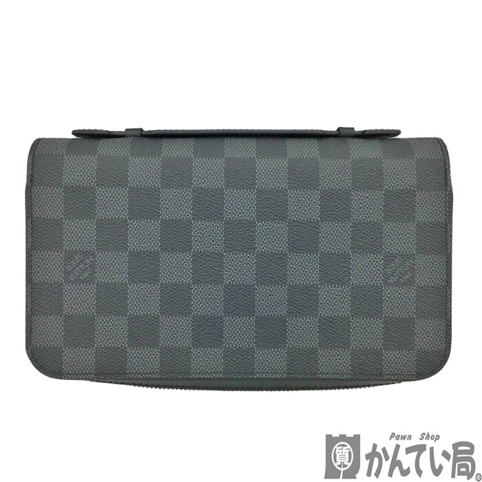 【K】【中古】【LOUIS VUITTON】【ルイ ヴィトン】ジッピーXL　N41503　ダミエ　グラフィット　ブラック　黒　ファスナー開閉　長財布　ユニセックス　メンズ　男性　レディース　女性　定番【質屋かんてい局鹿沼店】31015589310-109k