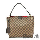 K　LOUIS VUITTON　グレースフルMM　N44045　MI4220　ダミエ　エべヌ　PVC　塩化ビニル　ハンドバッグ　バッグ　肩掛け　ブラウン　茶色　LV　レディース　女性　ルイ　ヴィトン　中古　質屋　かんてい局　鹿沼店　31004279310-164k