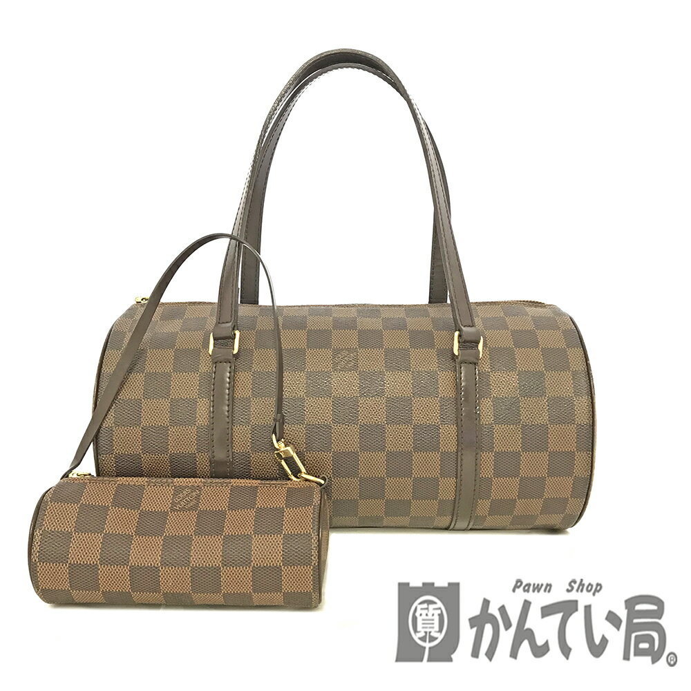 U【中古】【LOUIS VUITTON】パピヨン30　N51303　ダミエ　ハンドバッグ　ブラウン ポーチ付【ルイ・ヴィトン】【かんてい局宇都宮店】31003149315-125u-b