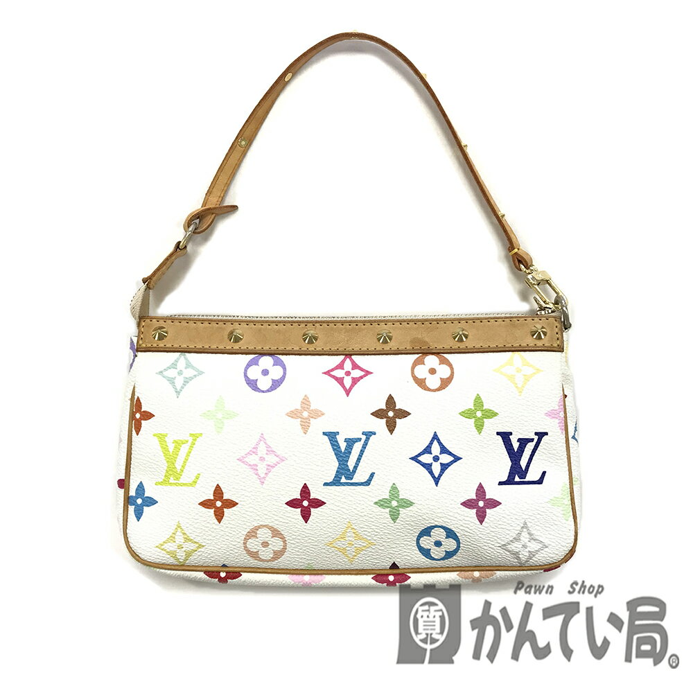 U【中古】【LOUIS VUITTON】ポシェット・アクセソワール　M92649　モノグラム　マルチカラー　ブロン　ホワイト　 ハンドバッグ　パーティーバッグ　ポーチ【ルイ・ヴィトン】【かんてい局宇都宮店】31012189310-24u-b