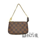 U【中古】【LOUIS VUITTON】ミニポシェット・アクセソワール N58009 ダミエ エベヌ ハンドバッグ パーティーバッグ ポーチ ブラウン 【ルイ...