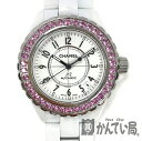 U【中古】【CHANEL】J12　H1182　ピンクサファイアベゼル　自動巻き　オーバーホール・外装 ...