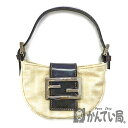 U【中古】【FENDI】ミニクロワッサン 2305.26673.008 ズッカ柄 キャンバス レザー ブラウン ベージュ ミニバッグ 布袋有【フェンディ】【大特価価格】【かんてい局宇都宮店】31003519315-5u-b