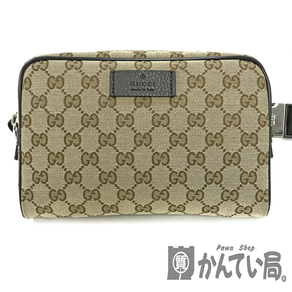 U【中古】【GUCCI】ウエストバッグ　449174　GGキャンパス　GGスプリーム　ベージュ　ファスナー開閉式　　クロスボディバッグ　ウエストポーチ　美品【グッチ】【大特価価格】【かんてい局宇都宮店】 31006569316-9u-b