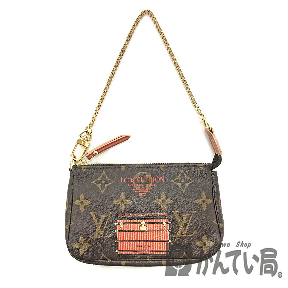 U【中古】【LOUIS VUITTON】ミニ・ポシェット・アクセソワール　M60417　トランク&ロック　モノグラム　 ハンドバッグ　パーティーバッグ　ポーチ【ルイ・ヴィトン】【かんてい局宇都宮店】31012189315-44u-b