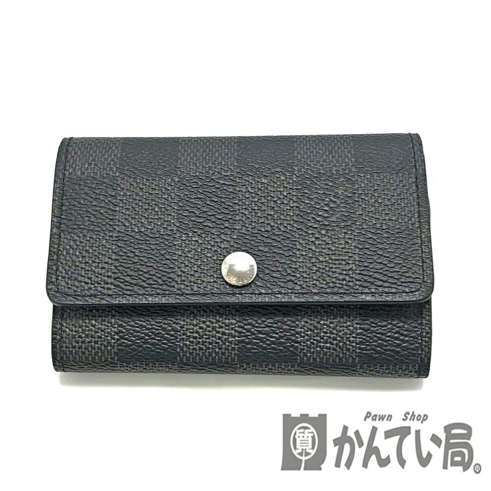 U【中古】LOUIS VUITTON【ルイヴィトン】6連キーケース　N62662　ダミエ　グラフィット　ブラック　普段使い　定番人気　プレゼント　男女兼用　美品【かんてい局宇都宮店】3102350915-92u-f 1