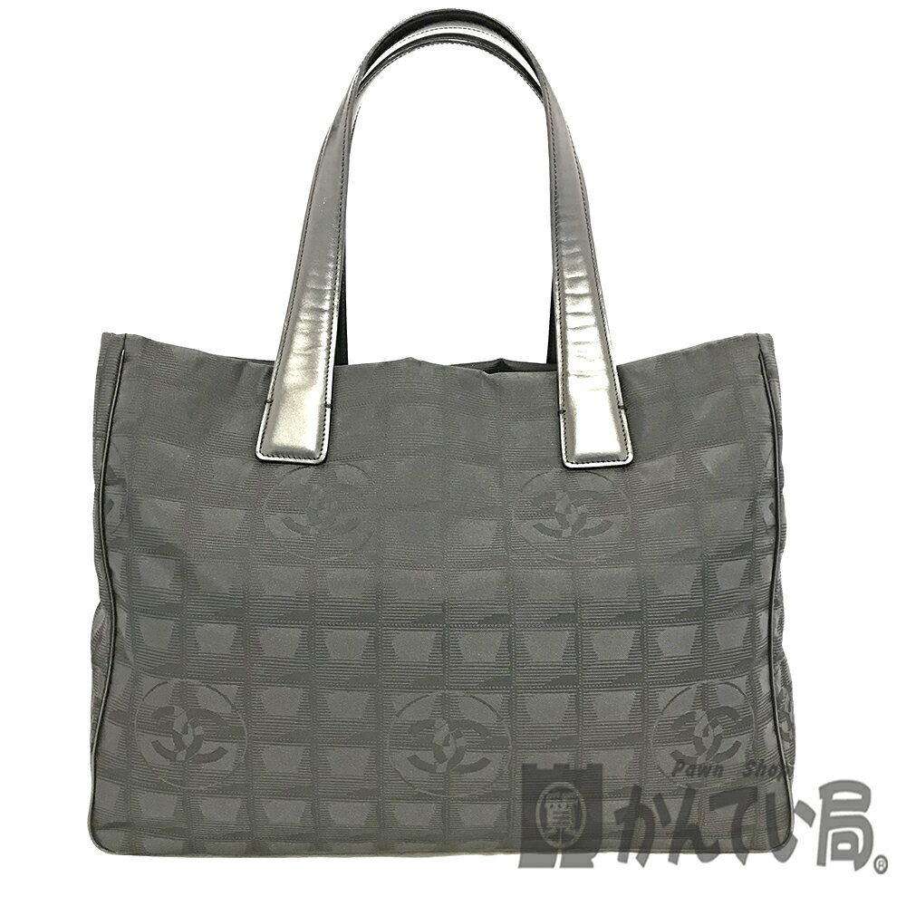 U【中古】【CHANEL】ニュートラベルライントートMM　A15991　2005年頃製造　ブラック　黒　トートバッグA4サイズ収納可能【シャネル】【かんてい局宇都宮店】31005419316-19u-b