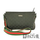 U【中古】GUCCI【グッチ】シェリーライン ショルダーバッグ 189749 GGキャンバス ブラック ファスナー開閉式 クロスボディバッグ 男女兼用 おしゃ...