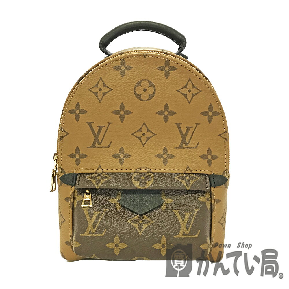 U【中古】LOUIS VUITTON【ルイ・ヴィトン】パームスプリングスバックパックMINI　M44872　 モノグラムリバース　ブラックレザー　 ショルダーストラップ　調節可能　おしゃれ　美品【かんてい局宇都宮店】31007669315-29u-r