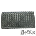 U【中古】【BOTTEGA VENETA】イントレチャート二つ折り長財布 156819-V4651/1000 イントレチャート ブラック レザー メンズウォレット【ボッテガ ヴェネタ】【かんてい局宇都宮店】31019139315-9u-r