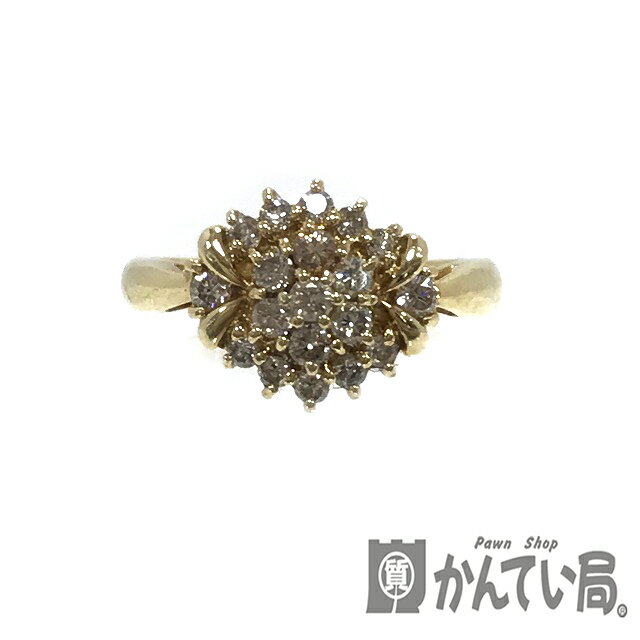 U【中古】【K18】 ダイヤリング ゴールド 指輪 リング アクセサリー 11 号 3.7 g【大特価価格】【かんてい局宇都宮店】3103159-6u-t