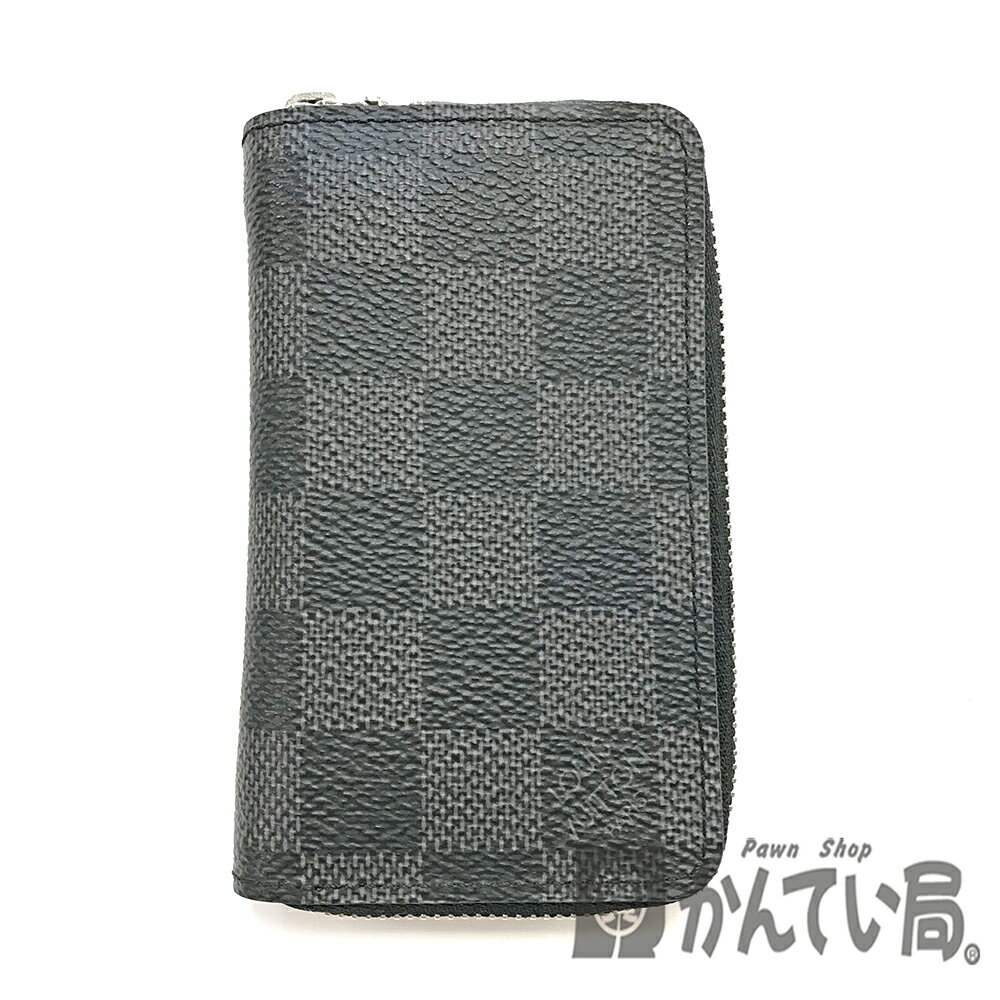 U【中古】LOUIS VUITTON【ルイ・ヴィトン】ジッピー・コインパース　N63076　ダミエ　グラフィット　ブラック　男女兼用　美品　人気【かんてい局宇都宮店】31022369315-44u-r