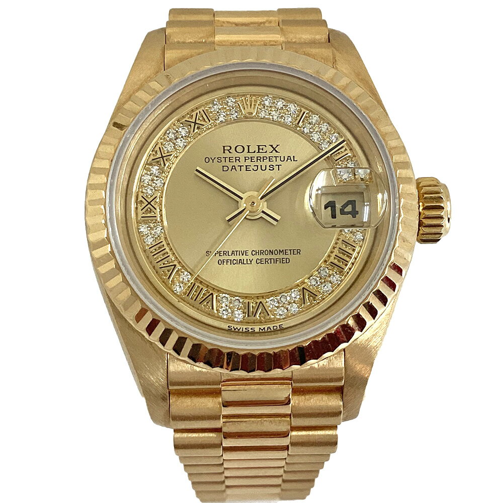 K　ROLEX　 69178MR　デイトジャスト　ミリヤードダイヤ　18K　K18　18金　イエロー ...