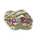 K ルビーリング K18 750 金 約5.6g 送料込 約11.5号 R0.40ct D0.70ct アクセサリー 色石 宝石 女性 レディース ファッションリング ノンブランド ソーティング有 お買い得 特別価格 ラグジュアリー 中古 質屋かんてい局 鹿沼店 31031599310-547k