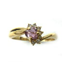 K ハートデザインリング K18 約2.0g 約11号 0.26ct 0.05ct ダイヤ 送料込 色石 ファッション アクセサリー 宝石 女性 レディース ノンブランド お買い得 特別価格 ラグジュアリー 中古 質屋かんてい局 鹿沼店 31031599316-611k