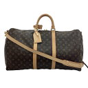K LOUIS VUITTON 美品 キーポル バンドリエール55 M41414 MB0169 モノグラム ブラウン 茶色 ボストンバッグ 旅行 送料無料 ブ...