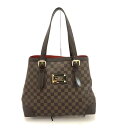 o【LOUIS VUITTON】ルイ ヴィトン N51204　ハムステッドMM 　トートバッグ 　バッグ PVCコーティングキャンバス ダミエ 　エベヌ　レディース 　ブラウン系【かんてい局小山店】22-4905o-s