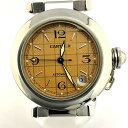 O【Cartier】パシャC W31024M7 ステンレス 自動巻 オートマチック サーモンピンク文字盤 ボーイズ 男女兼用 ユニセックス カジュアル 日付 デ...