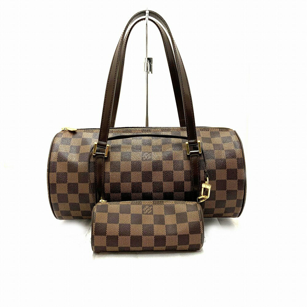 ルイヴィトン バッグ ダミエ（レディース） o 【LOUIS VUITTON】 【ルイヴィトン】パピヨン30　N51303　ハンドバッグ　ダミエ　エベヌ　ポーチ　筒形　ブラウン　レディース　女性　定番　【質屋かんてい局小山店】3100314-142o-fh