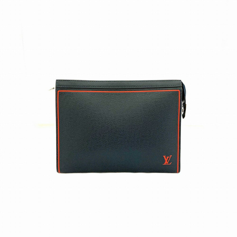 タイガ o【LOUIS VUITTON】ポシェットヴォ・ワヤージュ　M63394　タイガ　ブルーマリーヌ　紺　ネイビー　ブルー　レッド　クラッチバッグ　レッド　セカンドバッグ　ポーチ　シルバー金具　メンズアイテム　箱有　布袋有　未使用品【かんてい局小山店】31013319318-4o-y