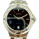 N(【中古】【GUCCI】グッチ インターロッキングG クオーツ時計 9040M シルバーカラー×ブラック文字盤 ステンレス 腕回り約17.0cm ビジネスシーン 普段使い 通勤 通学 シンプル稼働品 箱付属 3か月保証 かんてい局那須塩原店★3100011-40n