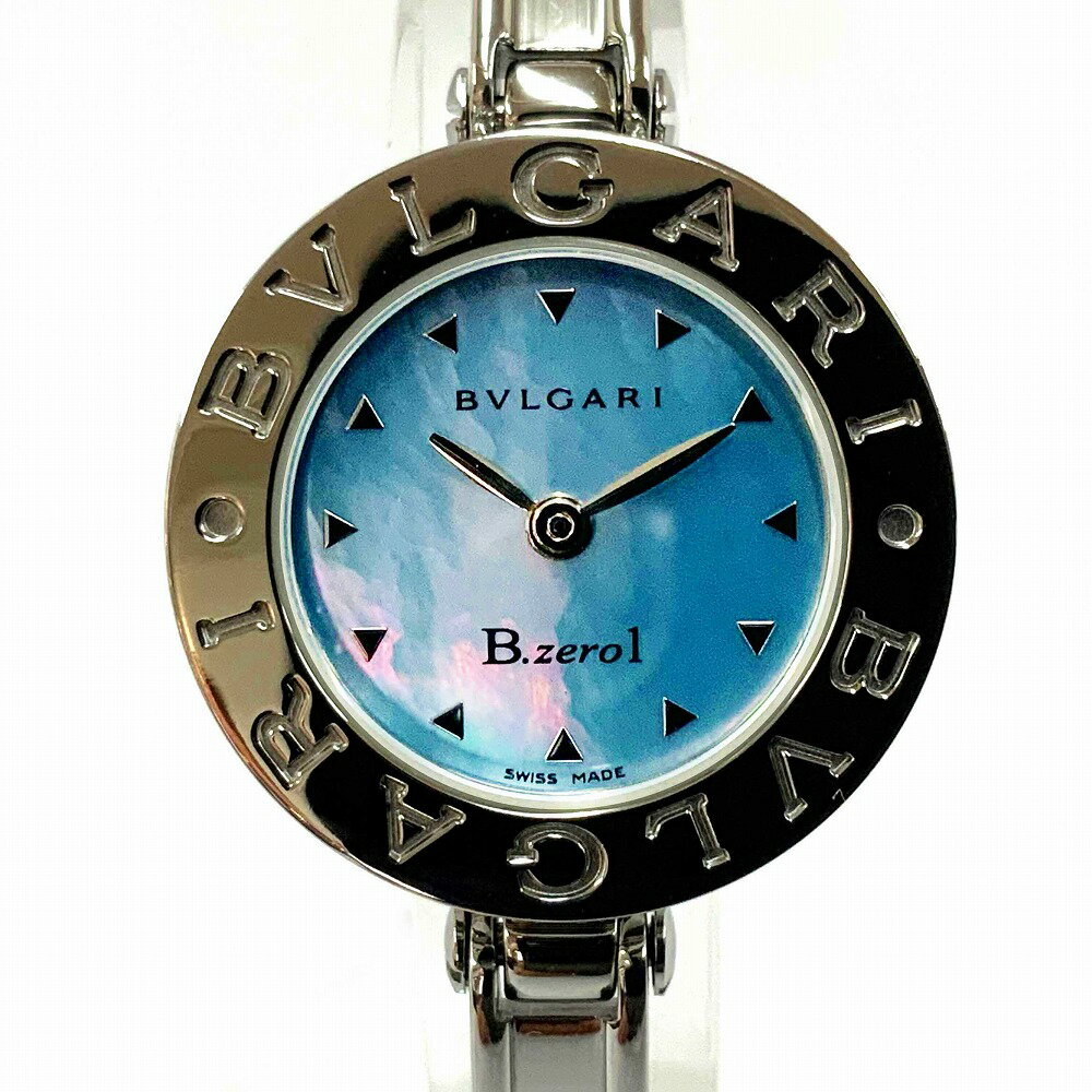 O【中古】【BVLGARI】【ブルガリ】 B-ZERO1ウォッチ BZ22S SS ステンレススチール ブルー系 シェル クオーツ 腕時計 ウォッチ 女性 レディース バングル 【中古】≪かんてい局小山店≫31002129318-9o-fh