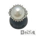 U【中古】【Pt850】パールリング 約12.5号 D0.54ct 約10.9g 一粒 真珠 プラチナ ダイヤモンド 指輪【大特価価格】【かんてい局宇都宮店】3...