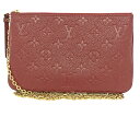 U【中古】【LOUIS VUITTON】ポシェット・ドゥーブルジップ M68574 アンプラント チェリーベリー 2way クラッチ ショルダー 人気 【ルイ...