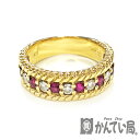 U【中古】【K18】 ルビーダイヤリング 約9.5号 K18 ゴールド ルビー R0.41ct ダイヤ D0.23ct 約6.1g 指輪 リング 現状販売【大特...