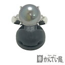 U【中古】【Pt900】パールリング ブラック D0.20ct サイズ約18号 約10.5g 真珠 珠サイズ約11.5mm ダイヤモンド プラチナ 指輪【大特価...
