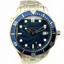 O【OMEGA】2226.80 シーマスター300 007ジェームスボンドモデル 自動巻き 青文字盤 ブルー系 腕時計 300m防水 メンズ 男性 腕時計 日付表示 ダイバーズ ビジネス 限定モデル 人気 中古【オメガ】【質屋かんてい局小山店】31000059316-48o-h(2)
