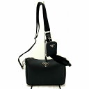 o 【PRADA】2VH113 メッセンジャーバッグ ショルダーバック 肩掛けバッグ ボディバック レディース メンズ 男性 女性 お洒落 定番 ブラック レザ...
