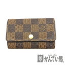 U【中古】LOUIS VUITTON【ルイヴィトン】6連キーケース N63630 ダミエ エベヌ ブラウン 普段使い 定番人気 プレゼント メンズ レディース...