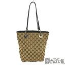 U【中古】【GUCCI】トートバック 120840 GGキャンバス レザー ブラウン ベージュ 布袋付 美品【グッチ】【大特価価格】【かんてい局宇都宮店】 31...