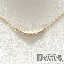 U【中古】【K18】ダイヤモンドネックレス D0.20ct 最長約46cm 長さ調節可 約1.2g ゴールド 金 ダイヤモンド ネックレス ラインネックレス【かんてい局宇都宮店】31031949315-279u-k(4)